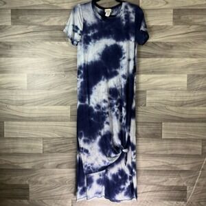 Caution To The Wind Womens‎ Sheath Dress Purple White Tie Dye Maxi Casual Boho S